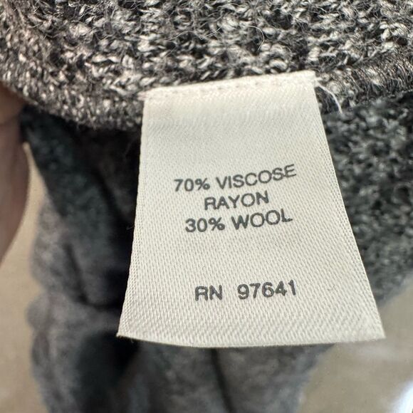 J Jill Sweater Coat L Marled Gray Long Knit Wool Button Heavyweight Lagenlook - Picture 8 of 9